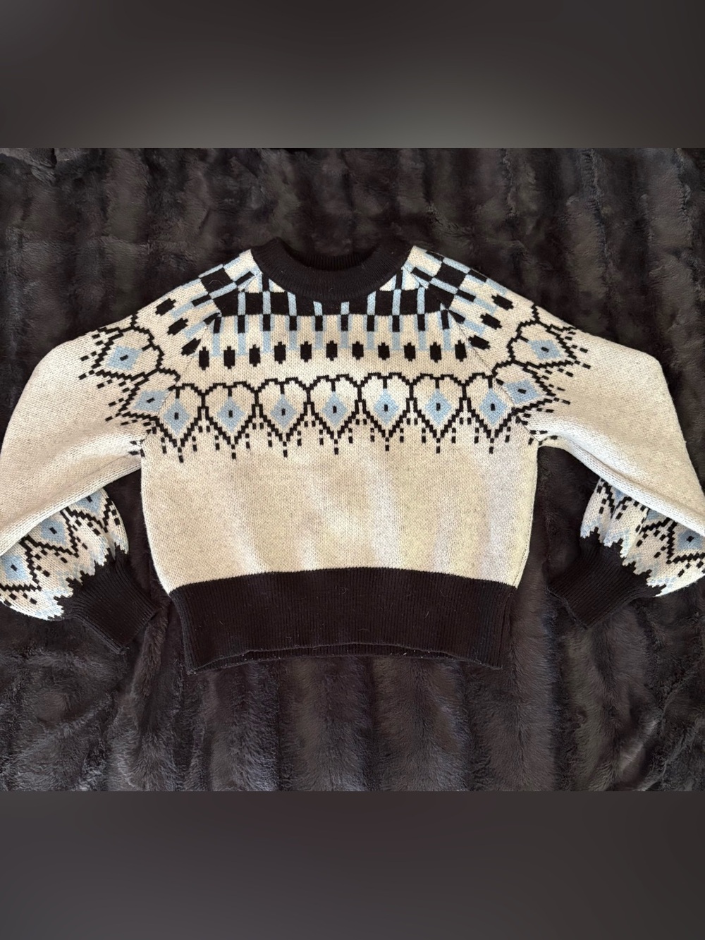 QED London Heart Fair Isle Sweater Small